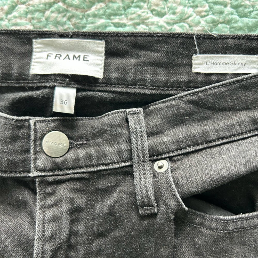 Frame Denim Men's Skinny Jeans - Size 36, Black